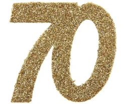 Jättekonfetti i Guld 70 år 6 cm 6-pack