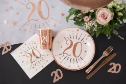 Jättekonfetti i Roséguld 60 år 6 cm 6-pack
