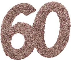 Jättekonfetti i Roséguld 60 år 6 cm 6-pack