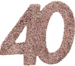 Jättekonfetti i Roséguld 40 år 6 cm 6-pack
