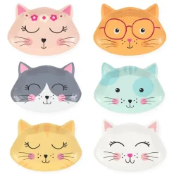 Katt Formade Tallrikar 6-pack