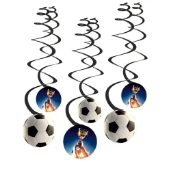 Kick it! Fotboll - Hängande Swirl Dekorationer 6-pack