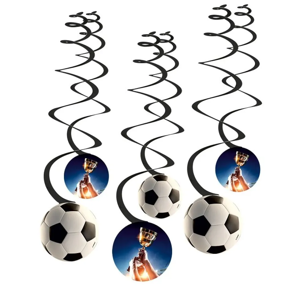 Kick it! Fotboll - Hängande Swirl Dekorationer 6-pack