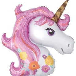 Magical Unicorn - Folieballong Enhörningshuvud 83 cm
