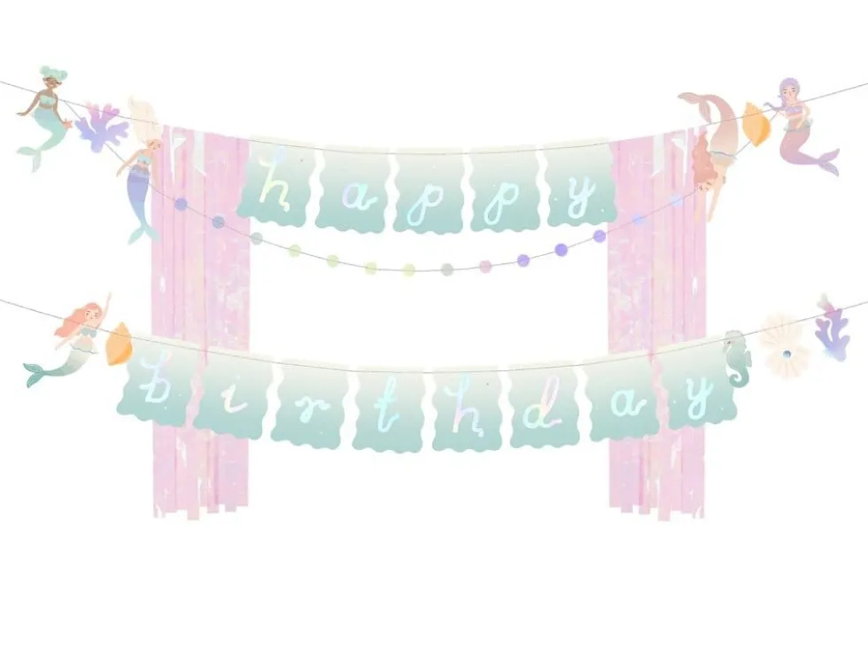 Mermaid Girlang med Backdrop 130 cm