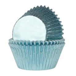 Muffinsformar - Ljusblå folie 24-pack