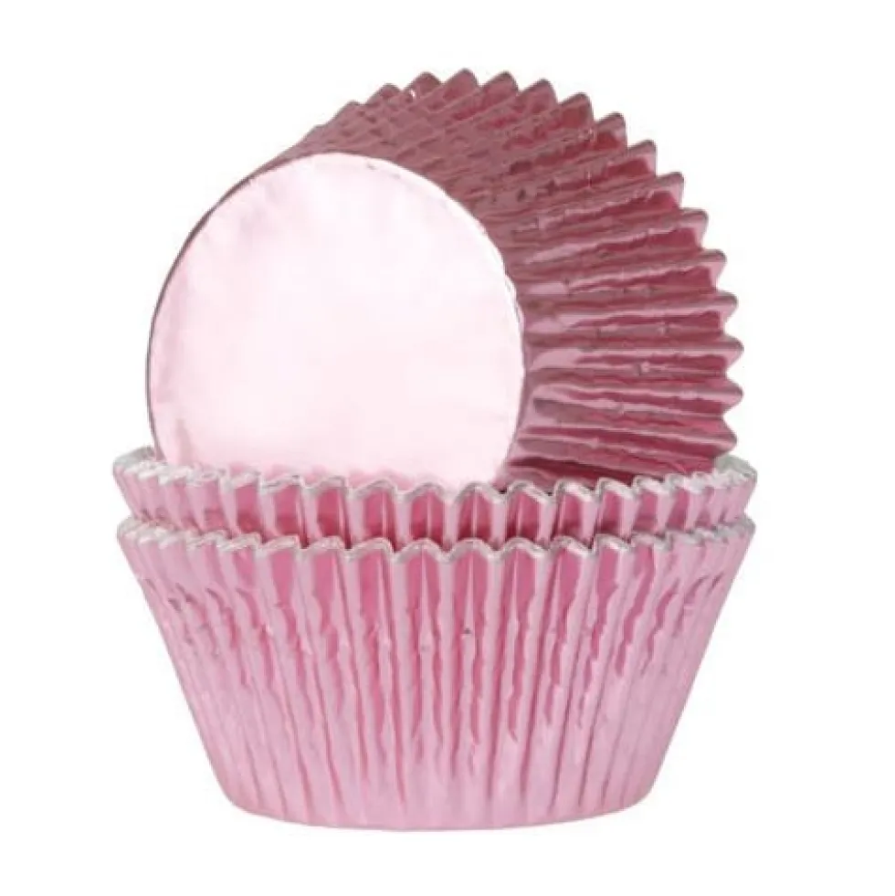 Muffinsformar - Ljusrosa folie 24-pack