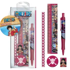 One Piece Skolset Röd 5 delar