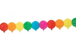 Pappersgirlang med regnbågsfärgade ballonger 6 meter