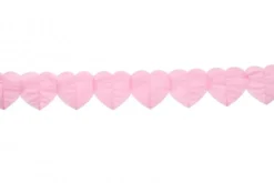 Pappersgirlang med rosa hjärtan 6 meter