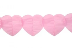 Pappersgirlang med rosa hjärtan 6 meter