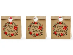 Papperspåsar Merry Little Christmas 3-pack