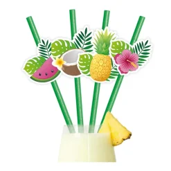 Pappersugrör Tropiska frukter 6-pack