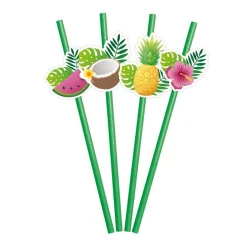Pappersugrör Tropiska frukter 6-pack