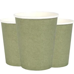 Pappmuggar 250 ml - Olivgröna 10-pack