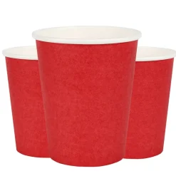 Pappmuggar 250 ml - Röda 10-pack