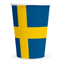 Pappmuggar Svenska Flaggan 8-pack