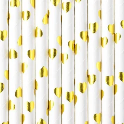 Pappsugrör - Guldhjärtan 10-pack