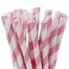 Pappsugrör - Randiga Ljusrosa 10-pack