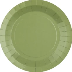 Papptallrikar 22,5 cm - Olivgröna 10-pack