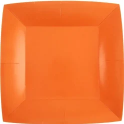 Papptallrikar Fyrkantiga 23 cm - Orange 10-pack