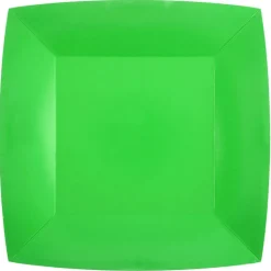 Papptallrikar Fyrkantiga 23 cm - Gröna 10-pack