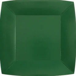 Papptallrikar Fyrkantiga 23 cm - Mörkgröna 10-pack