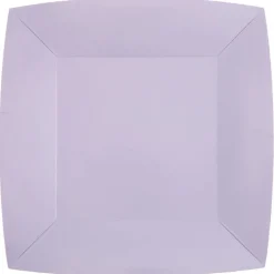 Papptallrikar Fyrkantiga 23 cm - Ljuslila 10-pack