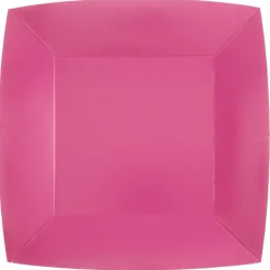 Papptallrikar Fyrkantiga 23 cm - Mörkrosa 10-pack