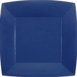 Papptallrikar Fyrkantiga 23 cm - Mörkblå 10-pack