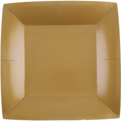 Papptallrikar Fyrkantiga 23 cm - Guld 10-pack