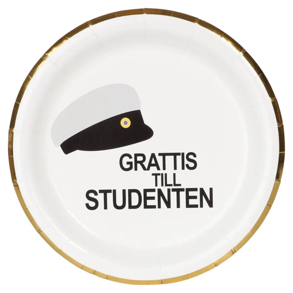 Papptallrikar Studentmössa 8-pack