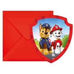 Paw Patrol - Inbjudningskort med kuvert 6-pack