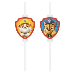 Paw Patrol - Pappsugrör 4-pack