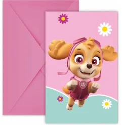 Paw Patrol Skye - Inbjudningskort med kuvert 6-pack