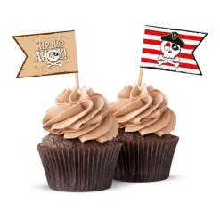 Pirate Hip Hip Ahoy Muffinsdekorationer 12-pack