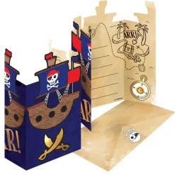 Pirates Map - Inbjudningskort 8-pack