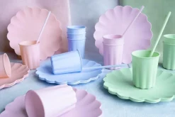Plastsugrör, Pastellgröna 23 cm 12-pack