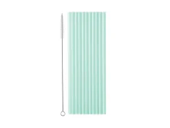 Plastsugrör, Pastellgröna 23 cm 12-pack