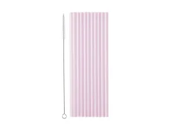 Plastsugrör, Pastellila 23 cm 12-pack