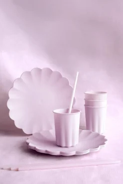 Plastsugrör, Pastellrosa 23 cm 12-pack