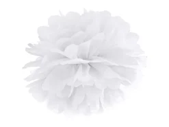 Pom pom boll i vit färg 35 cm