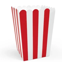 Popcornboxar - Röd och vitrandiga 6-pack