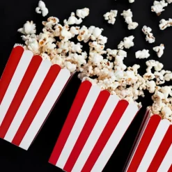 Popcornboxar - Röd och vitrandiga 6-pack
