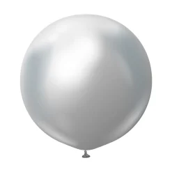 Premium Latexballonger Silver Chrome 60 cm 2-pack
