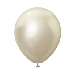 Premium Latexballonger White Gold Chrome 45 cm 5-pack