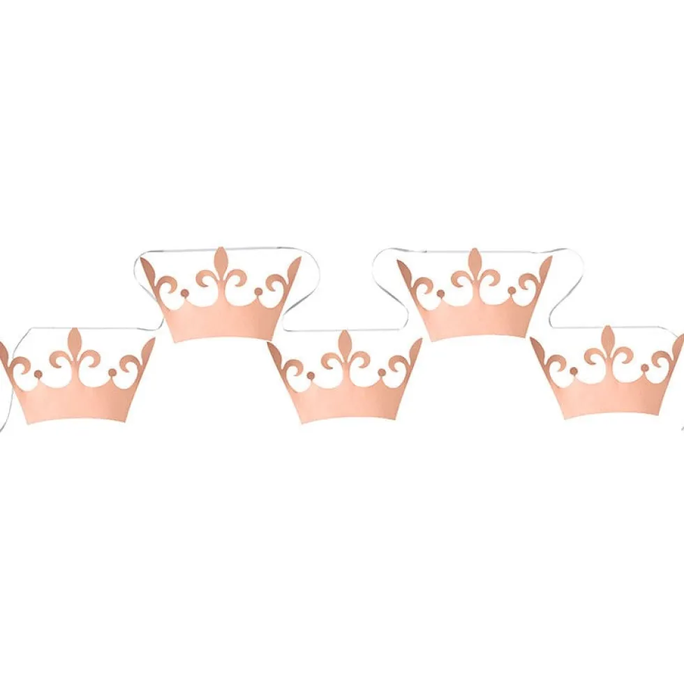 Princess - Girlang med kronor i roséguld 6 meter