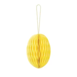 Påskdekoration - Gult Påskägg Honeycomb 12 cm
