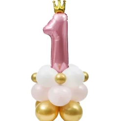 1 år Ballongdekorationskit i rosa