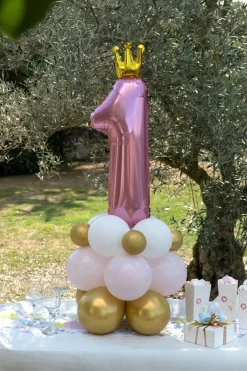 1 år Ballongdekorationskit i rosa